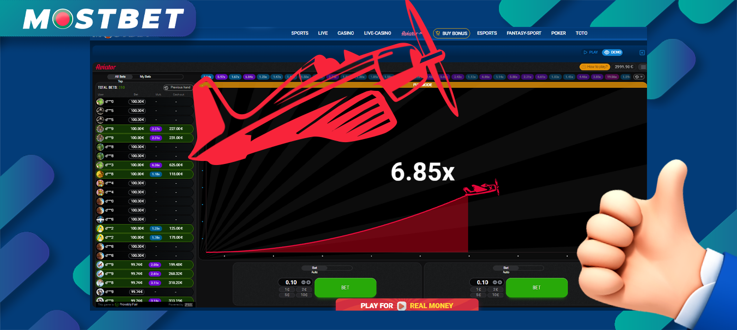 Engaging with the Aviator betting game on Mostbet promises an enjoyable experience filled with excitement and, with some luck, significant winnings. Here's why many users are drawn to this game: