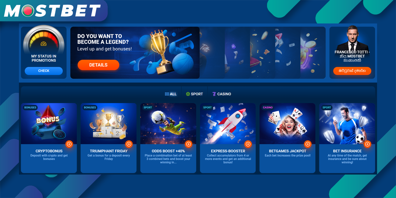Bonuses and promotions available through Mostbet for new and existing players.