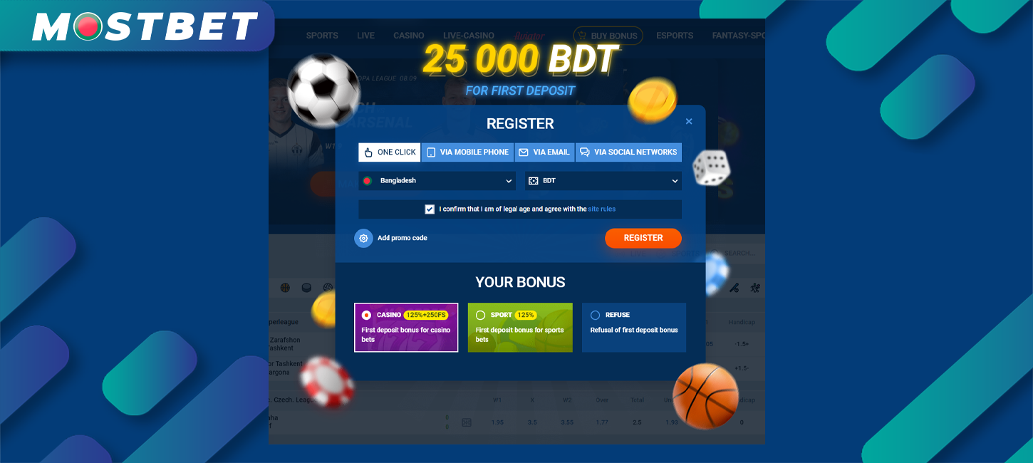 A Welcome Bonus is on offer for new customers at Mostbet in Bangladesh.