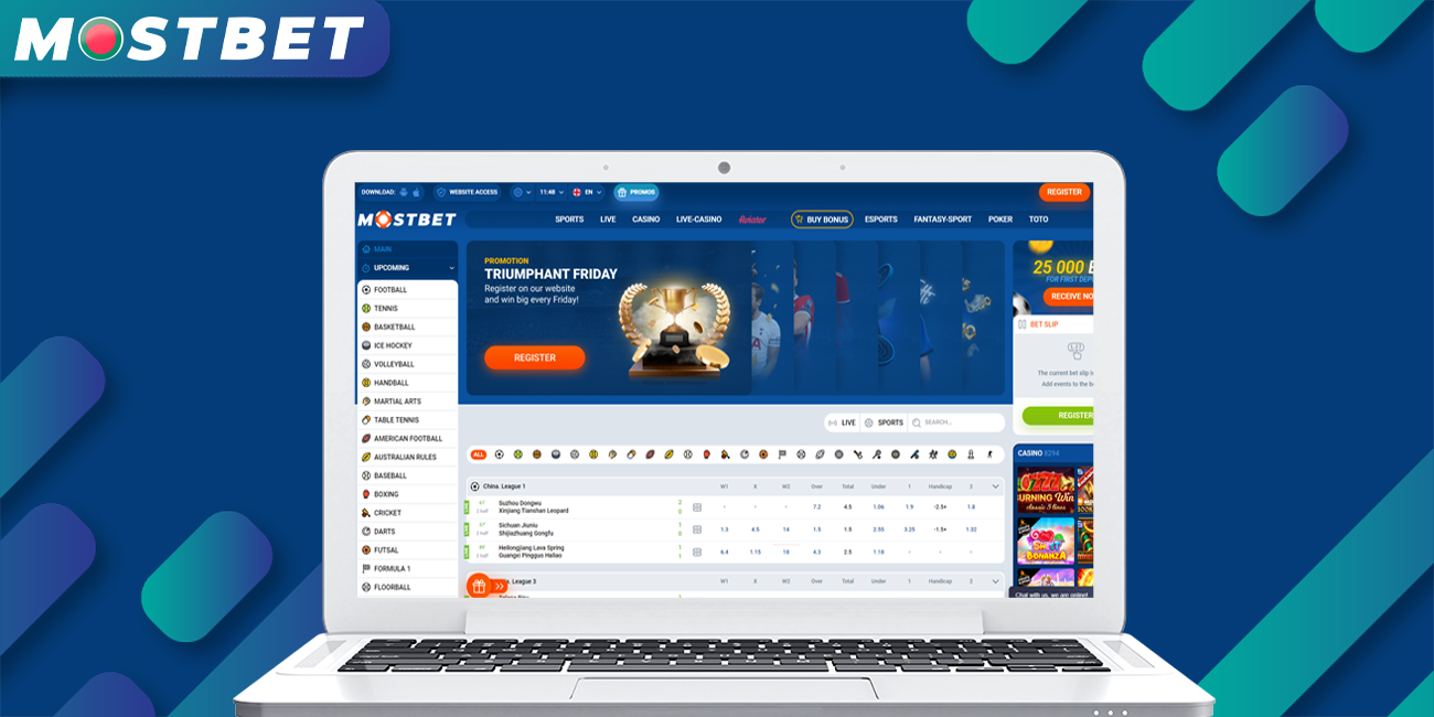 Explore the gambling options available at Mostbet Online Bookie.