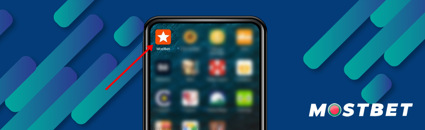 Mostbet app icon on your smartphone
