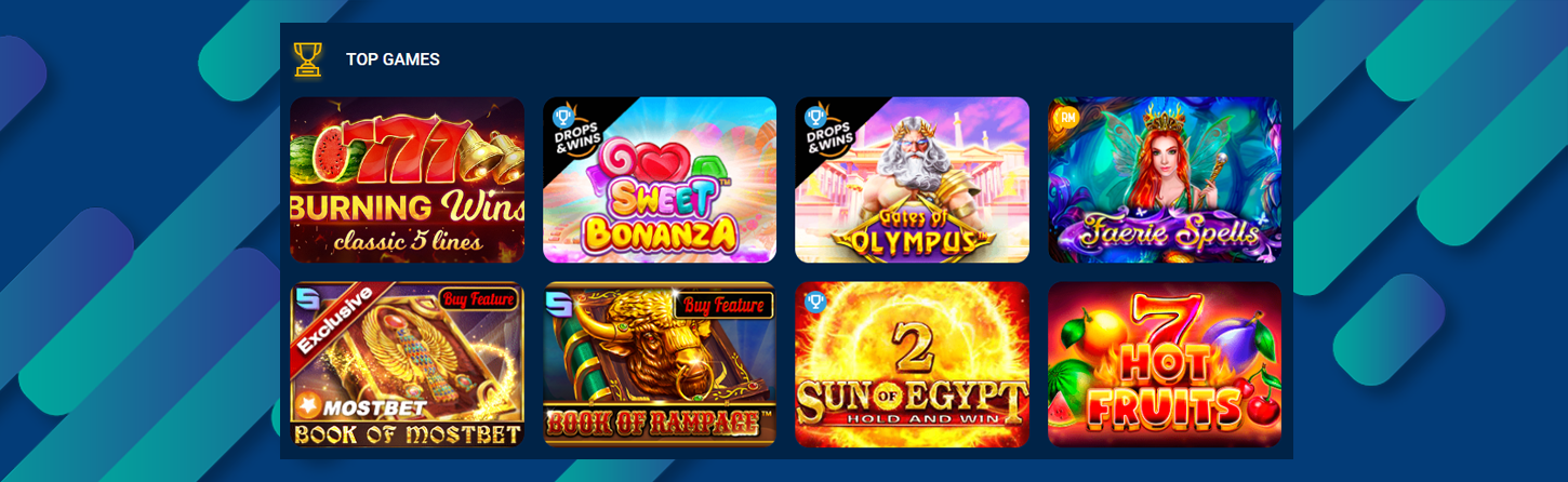 Available Games on the Mostbet platform