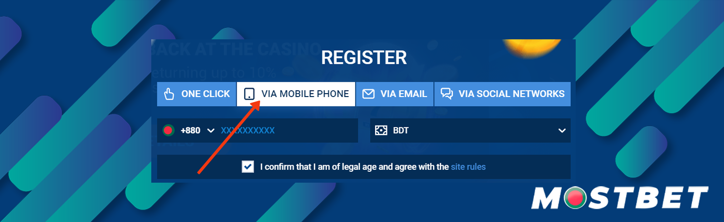 Registering with your phone number is the safest method available at Mostbet.