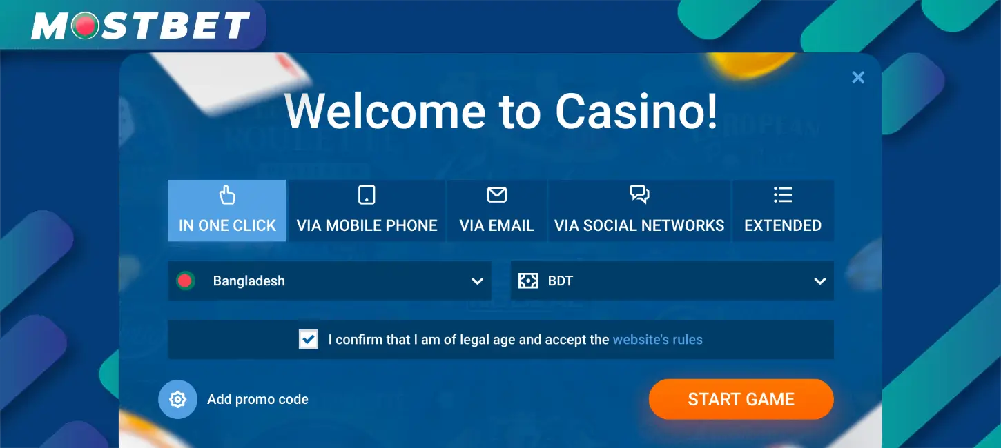 To start enjoying the games at Mostbet Casino, you first have to register for an account.